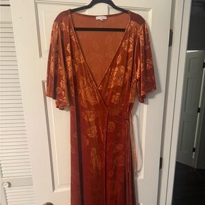 Baltic Born Orange Floral Wrap Dress